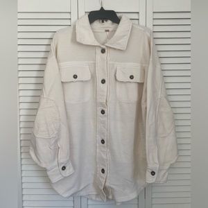 Free People Ruby Shacket Shirt Jacket Champagne Dreams Size Small NWT